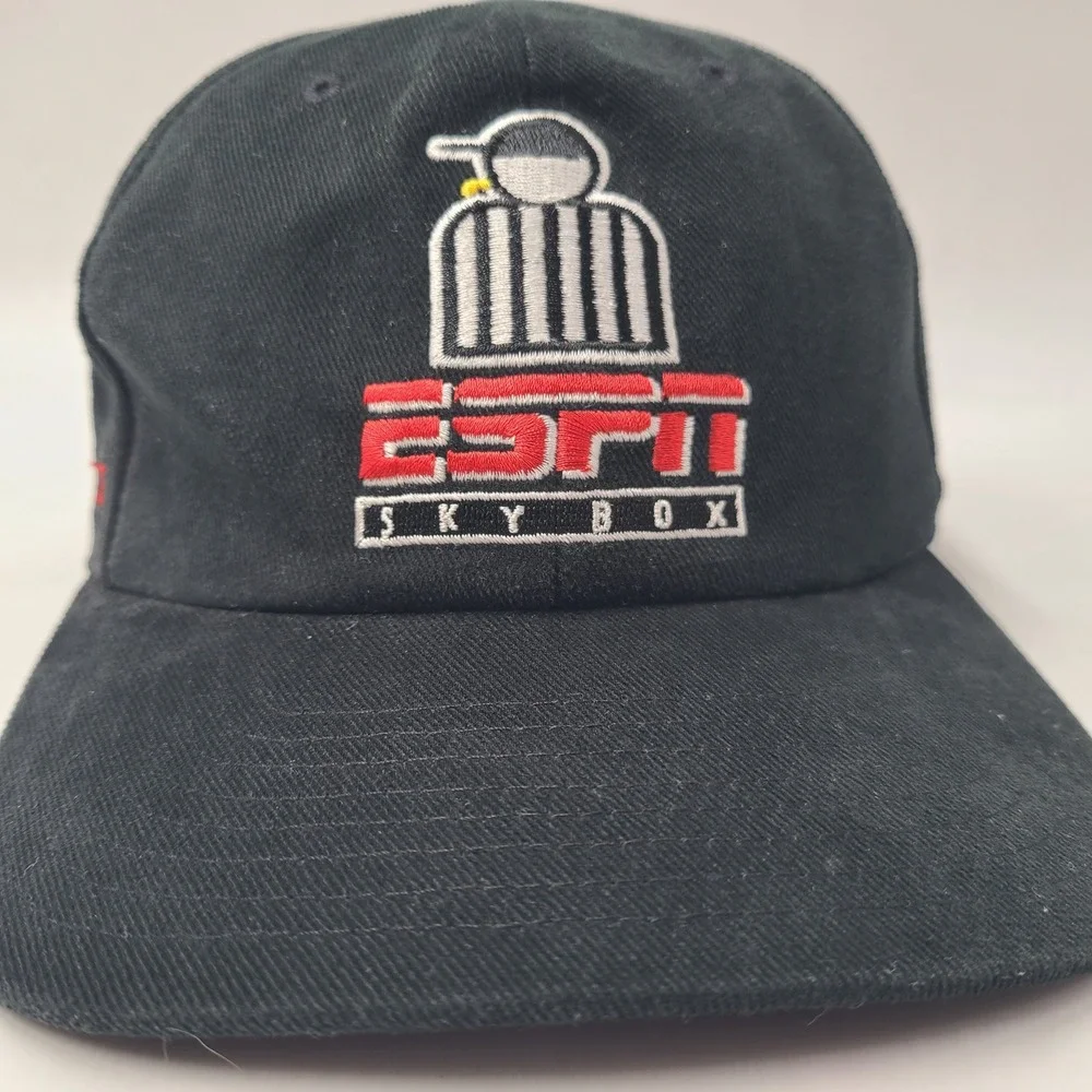 Vintage ESPN Skybox‎ Hat Strapback (Fits Small) Black Disney Cruise Line Cotton